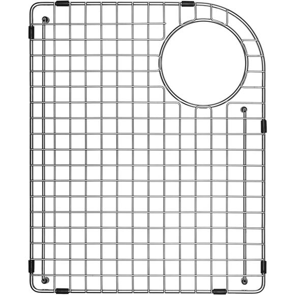 Sink Bottom Grid 14-1/4" X 17-5/8", Rear Corner Drain w/ Radius 3-3/4" Stainless - Picture 11 of 12
